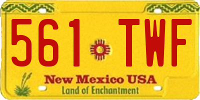 NM license plate 561TWF