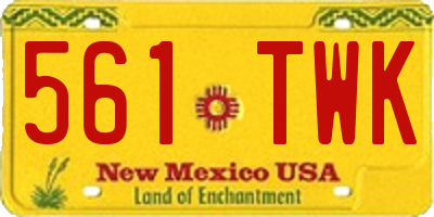 NM license plate 561TWK