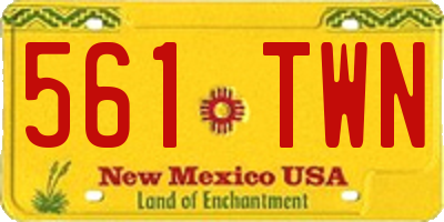 NM license plate 561TWN