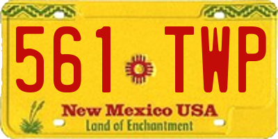 NM license plate 561TWP