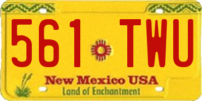 NM license plate 561TWU