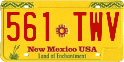 NM license plate 561TWV