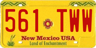 NM license plate 561TWW