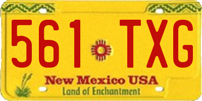 NM license plate 561TXG