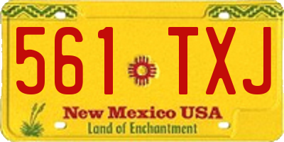 NM license plate 561TXJ