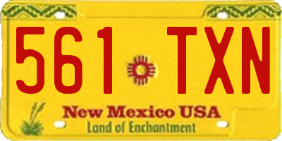 NM license plate 561TXN