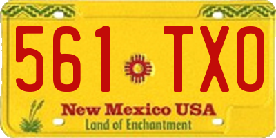 NM license plate 561TXO