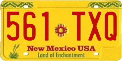 NM license plate 561TXQ