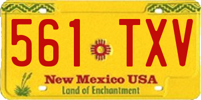 NM license plate 561TXV