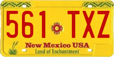 NM license plate 561TXZ