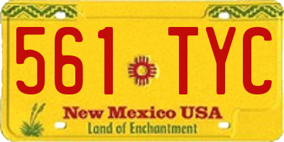 NM license plate 561TYC