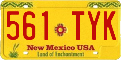 NM license plate 561TYK