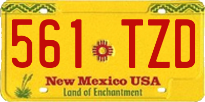 NM license plate 561TZD