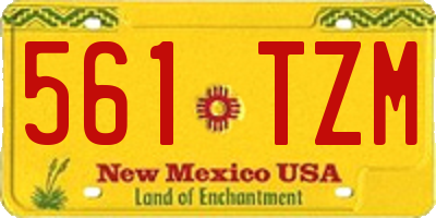 NM license plate 561TZM