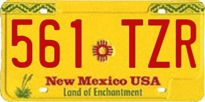 NM license plate 561TZR