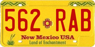 NM license plate 562RAB