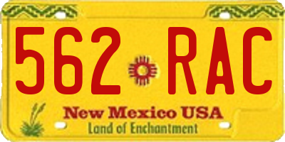 NM license plate 562RAC