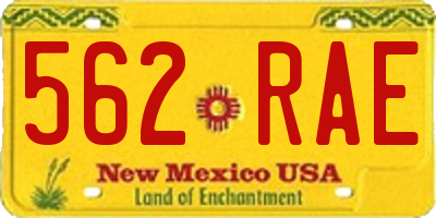 NM license plate 562RAE