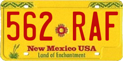 NM license plate 562RAF