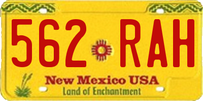 NM license plate 562RAH