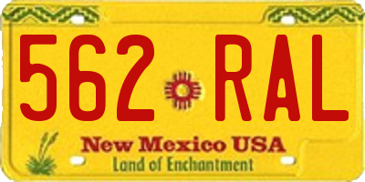 NM license plate 562RAL