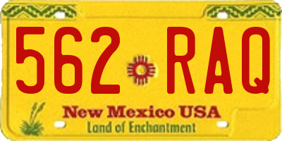 NM license plate 562RAQ