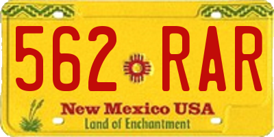 NM license plate 562RAR