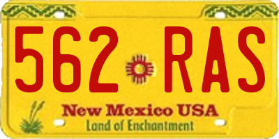 NM license plate 562RAS