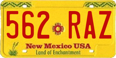 NM license plate 562RAZ