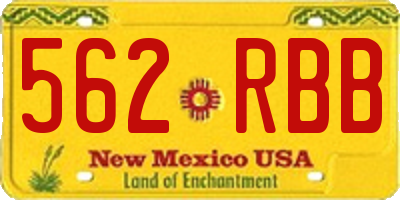 NM license plate 562RBB