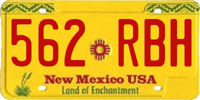 NM license plate 562RBH