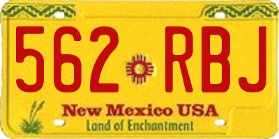 NM license plate 562RBJ