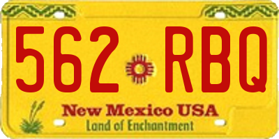 NM license plate 562RBQ