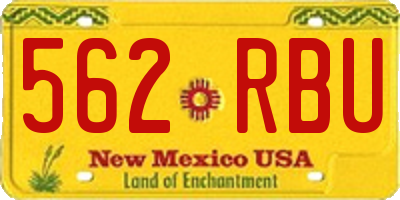 NM license plate 562RBU