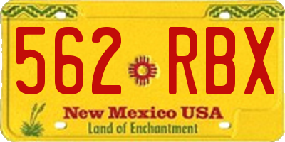 NM license plate 562RBX
