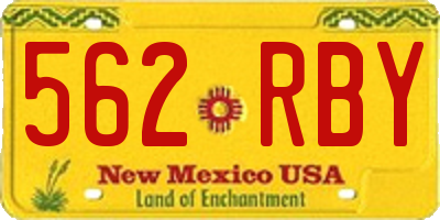 NM license plate 562RBY