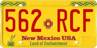 NM license plate 562RCF