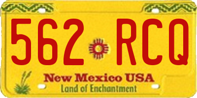 NM license plate 562RCQ