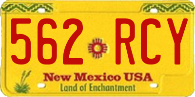NM license plate 562RCY