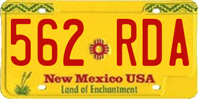 NM license plate 562RDA