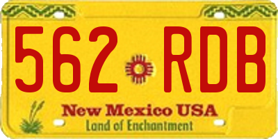 NM license plate 562RDB