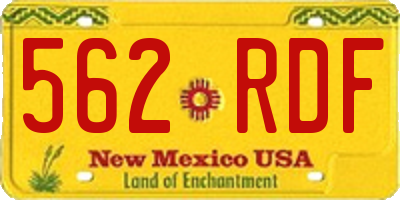 NM license plate 562RDF