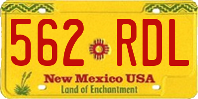 NM license plate 562RDL