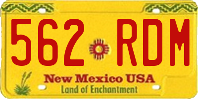 NM license plate 562RDM