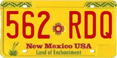 NM license plate 562RDQ