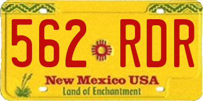 NM license plate 562RDR