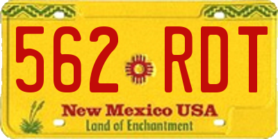 NM license plate 562RDT