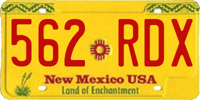 NM license plate 562RDX