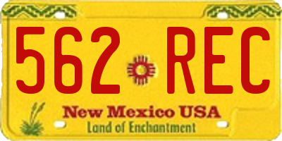 NM license plate 562REC