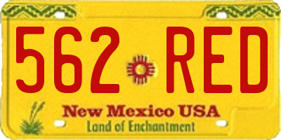 NM license plate 562RED